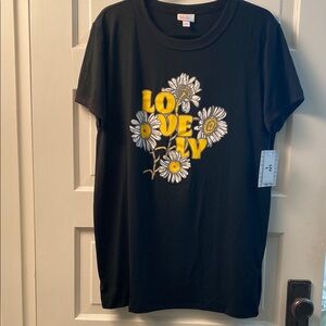 NWT LuLaRoe Black Liv Graphic T-Shirt